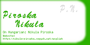 piroska nikula business card